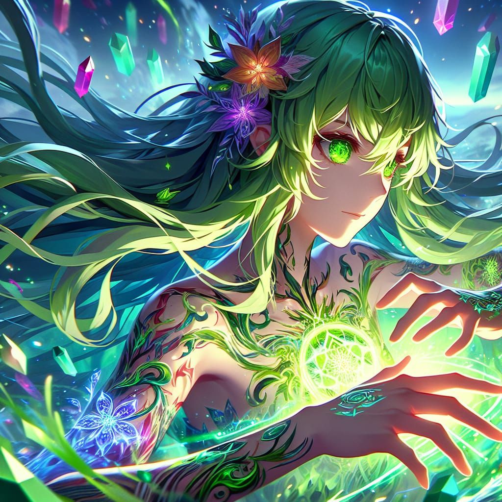 Anime Elementalist Activates Crystal Magic