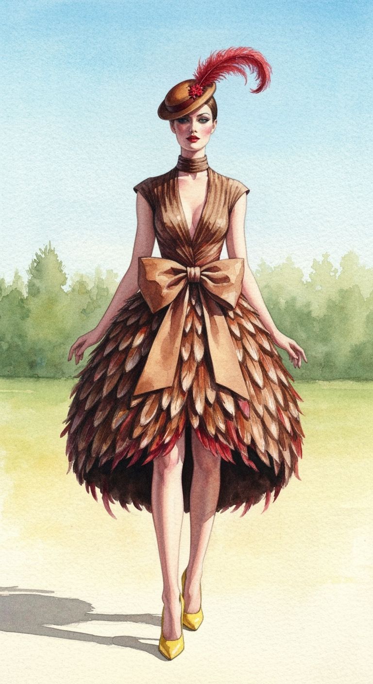 Rooster-Inspired Fashion Art: High Glam Couture