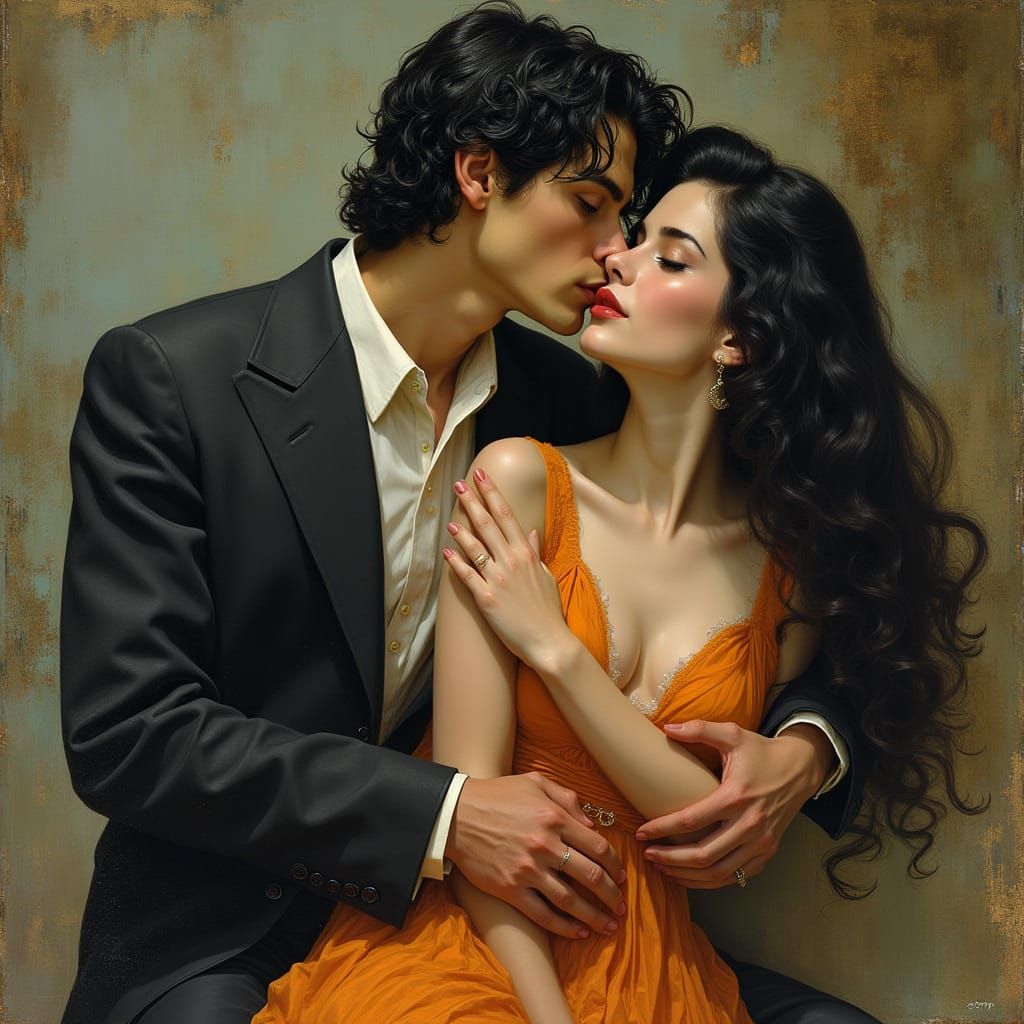 Hedy Lamarr Portrait in Art Nouveau Style