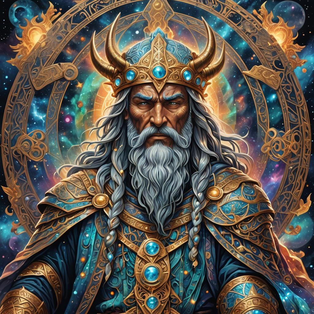 Forseti: Norse God of Justice in Astral Illustration
