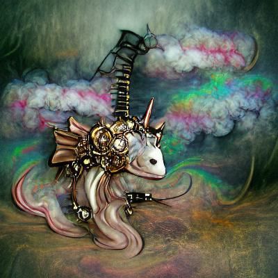 Steampunk Unicorn with Mechanical Details