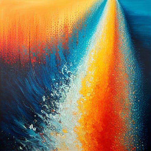 Abstract Naval Battle in Complementary Colors