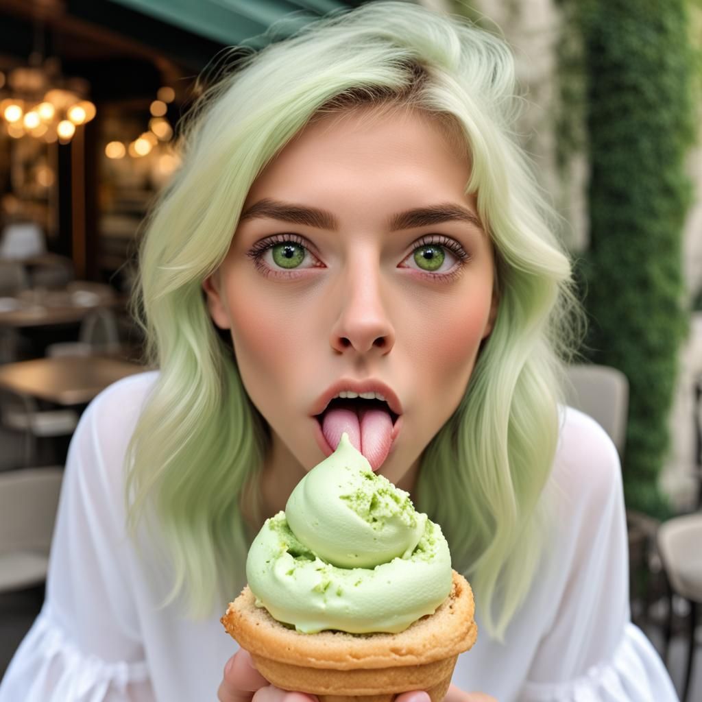 Enchanted Gelato: A Sweet Temptation in Pistachio