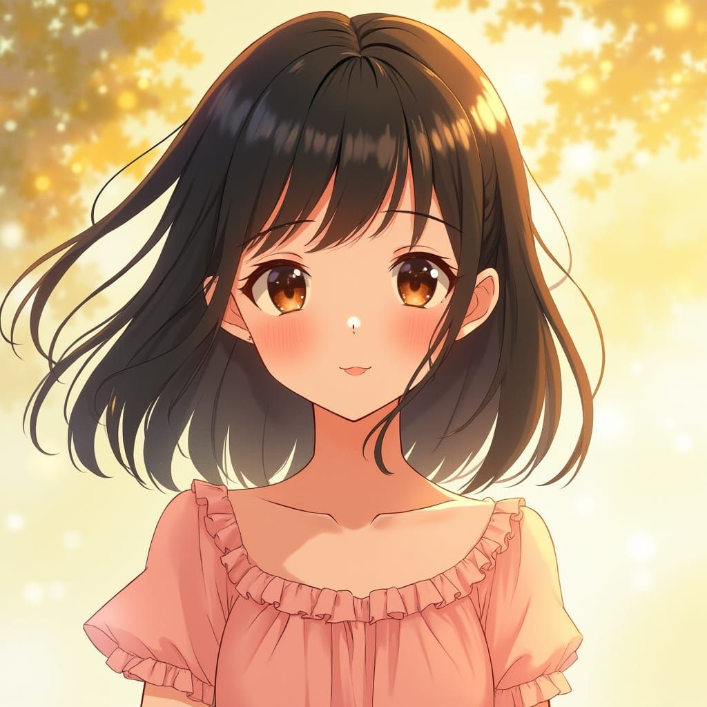 Gentle Summer Girl in Pastel Pink