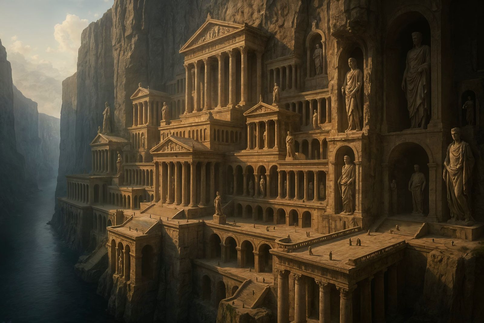 Monumental Cliffside Academy in Greco-Roman Style
