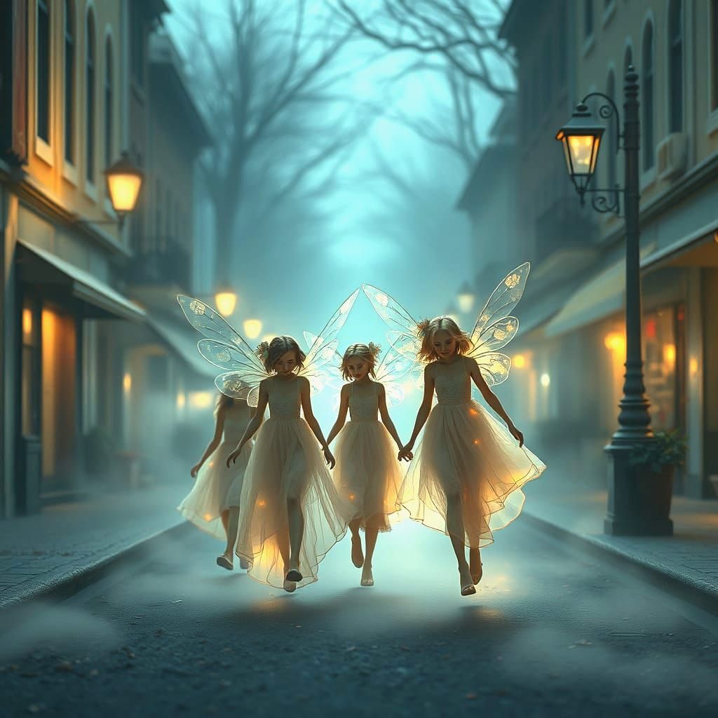 Mystic Fairies Walking on Main Street
