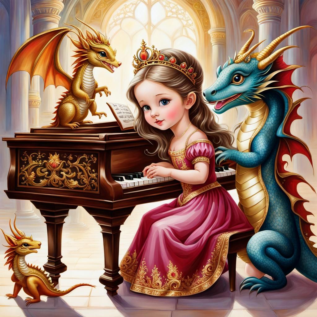 Fantasy piano girl