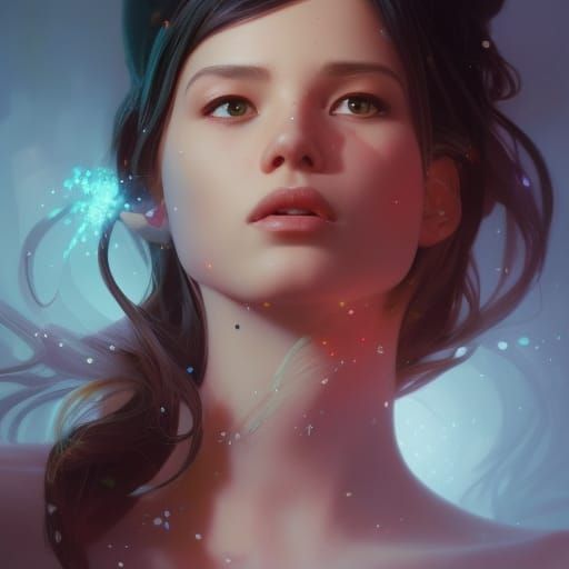 Miss Santa Portrait in Hyperdetailed Digital Art