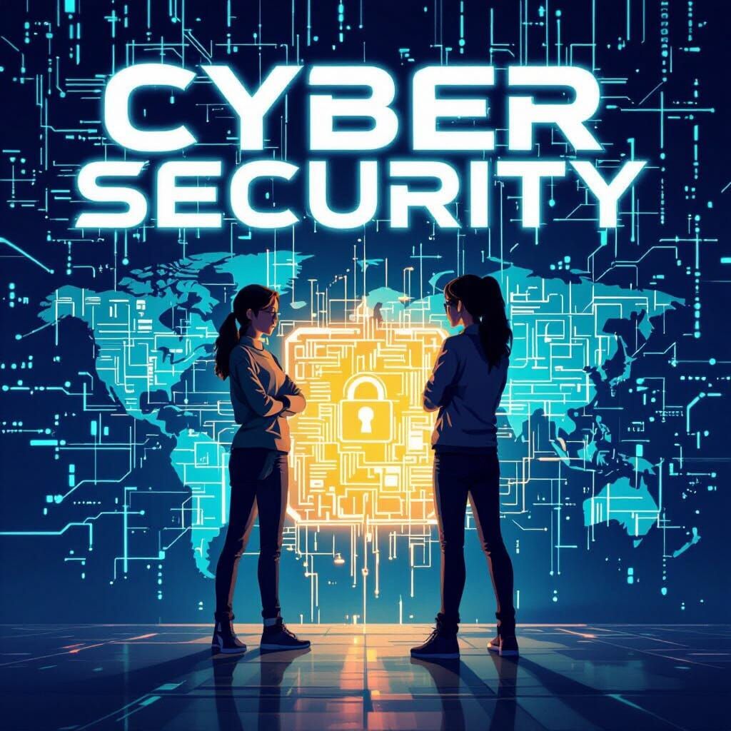 Cyber Security Competition Poster with Futuristic Dooly Coun...