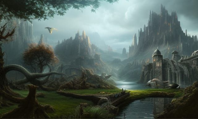 Epic Fantasy Landscape: Cinematic Digital Matte Painting