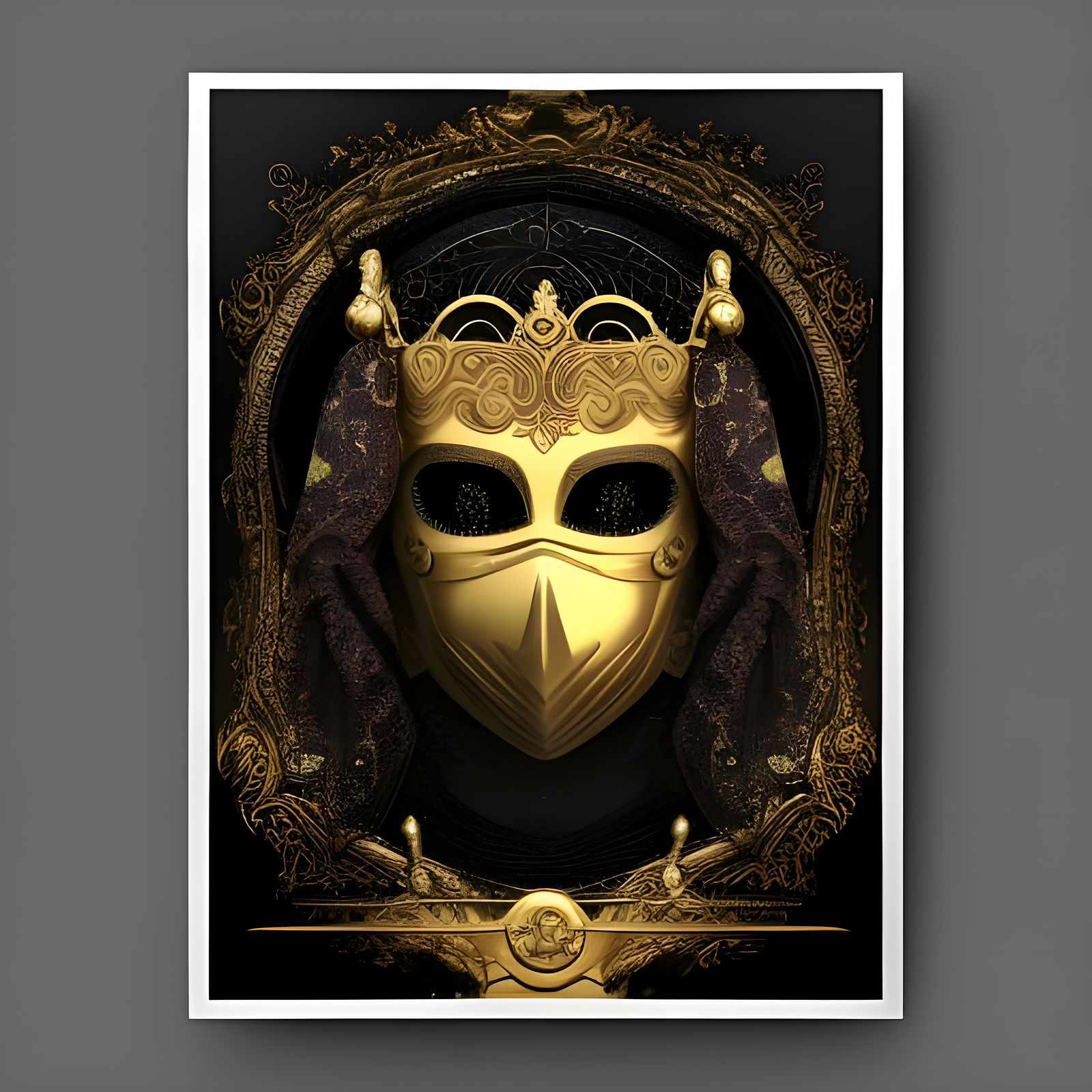 Chic Gala Poster Design with Golden Mask