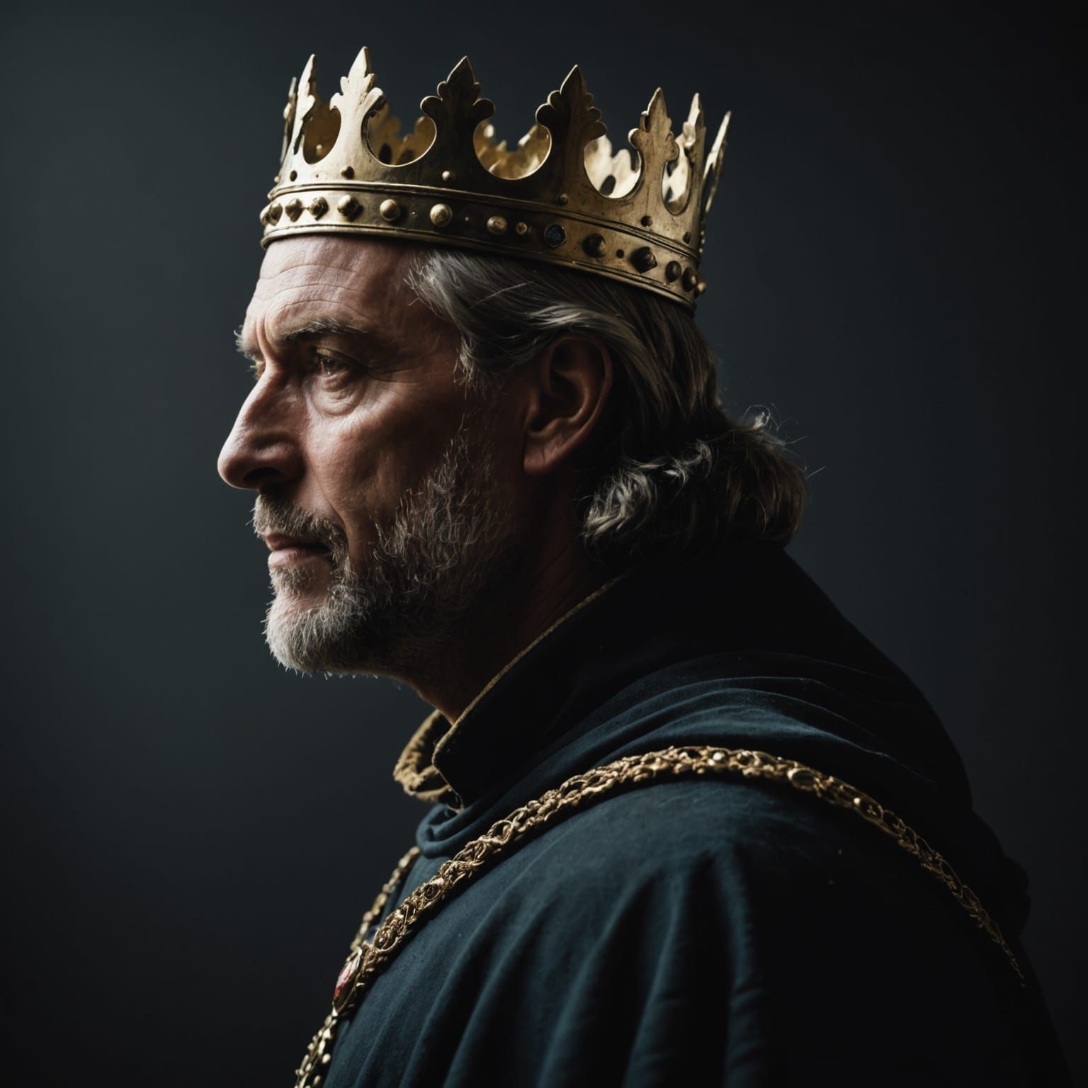 Medieval King in Regal Profile