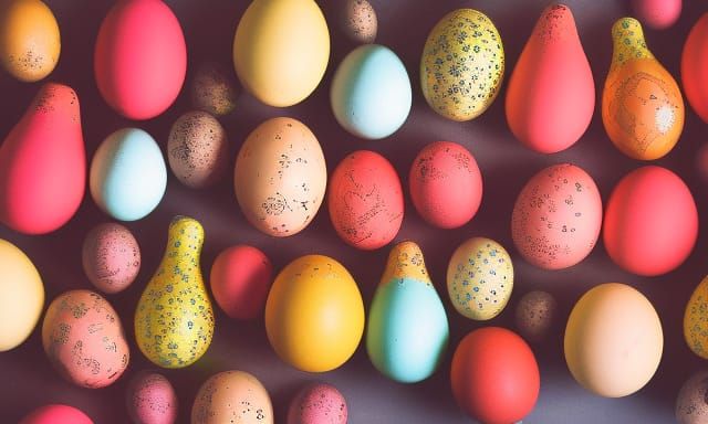 Decorated Easter Eggs in Pop Art Style