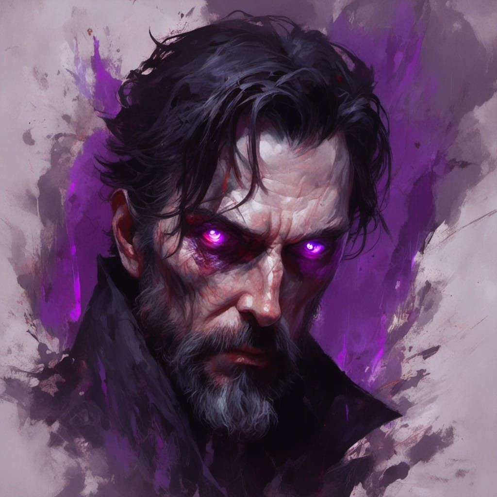 Ominous Man Portrait in Macabre Style