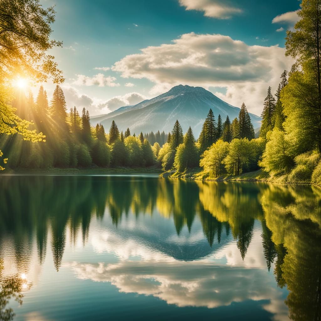 Serene Lake Landscape Photography in Golden Light