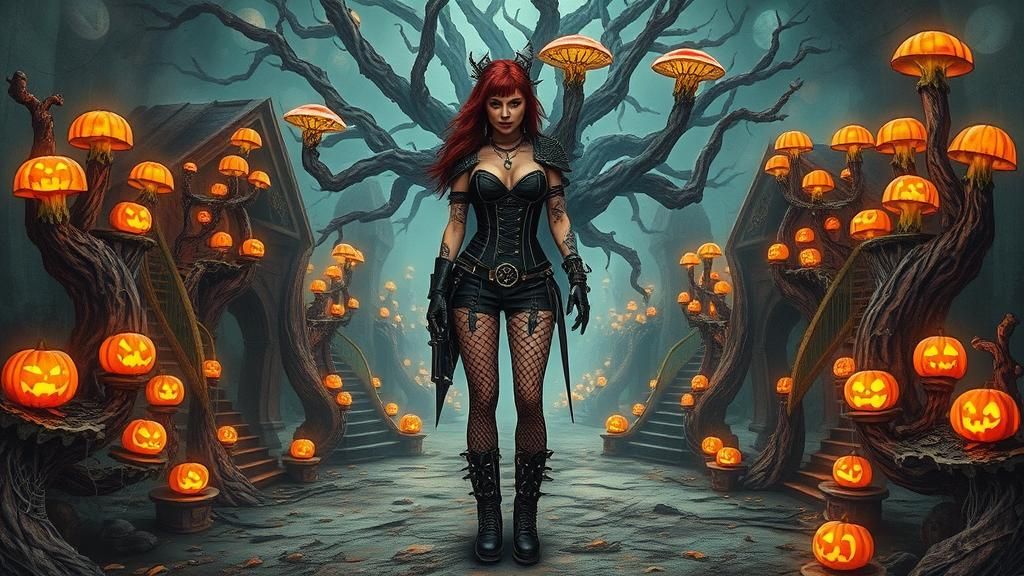 Steampunk Warrior Queen in Post-Apocalyptic Halloween Dreams...