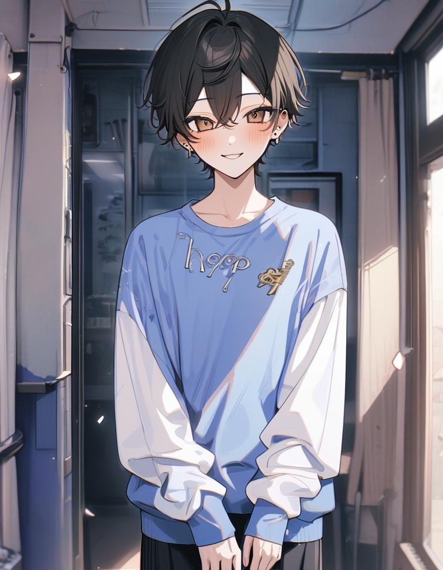 Anime Kpop Idol with Gradient Sweatshirt