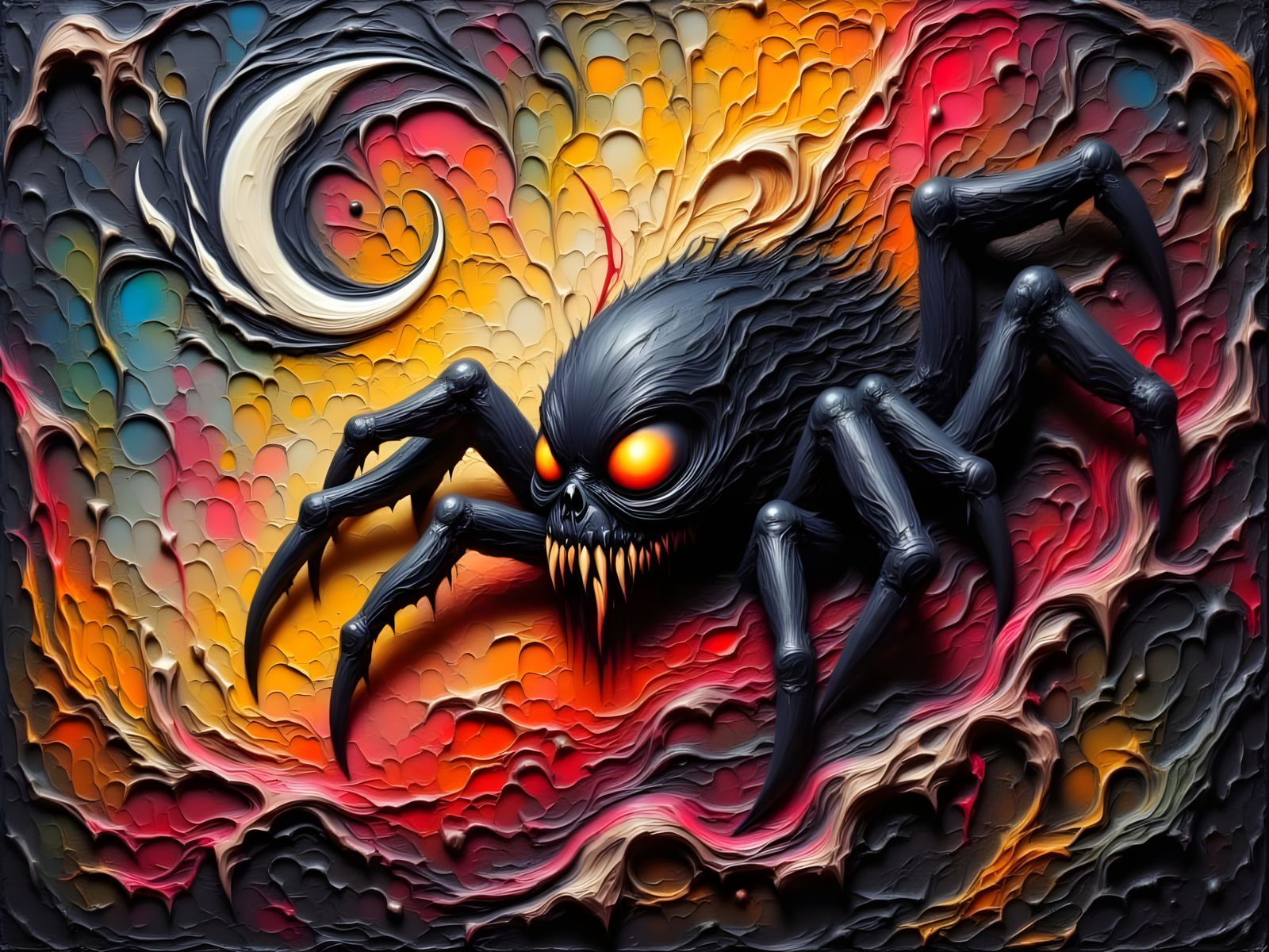 Dark Fantasy Monster in a Turbulent Stormy Night