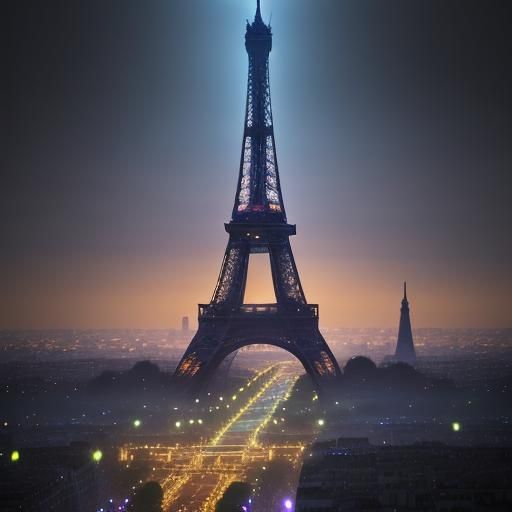 Eiffel Tower in Mystical Parisian Dreamscape