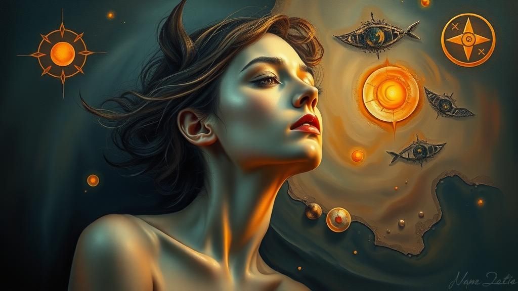 Dreamy Surreal Woman in Oil Canvas