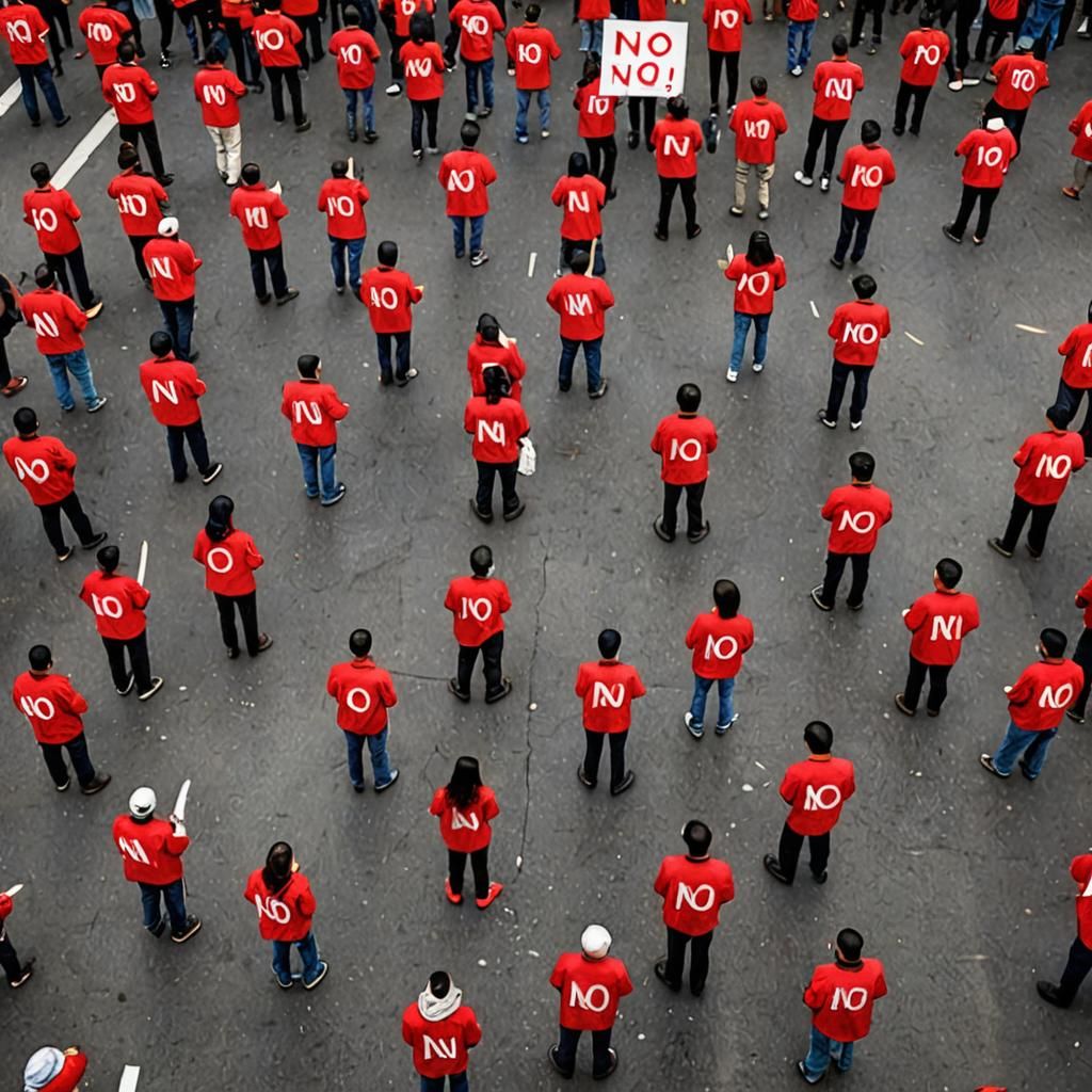 Protest with Red "NO"