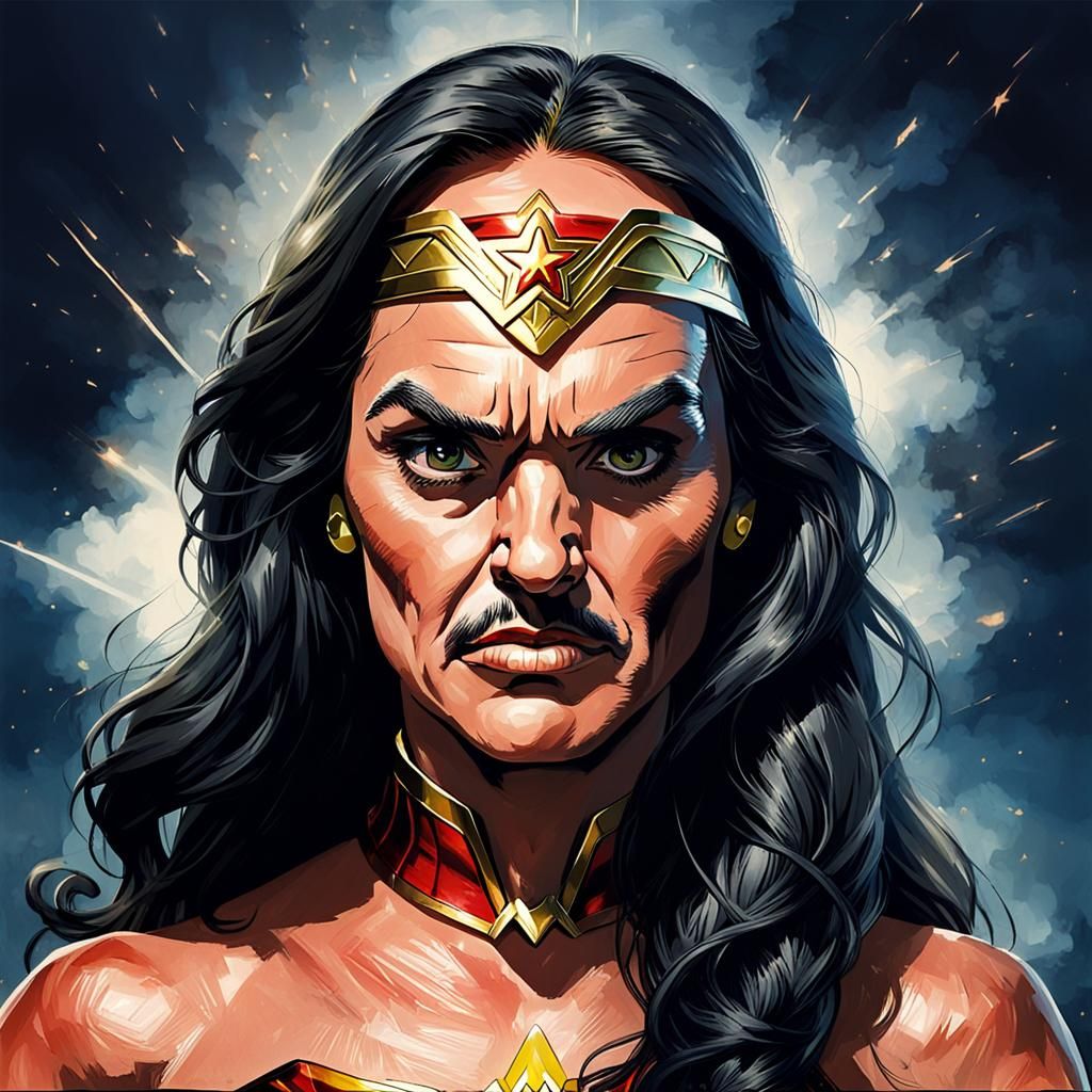 Hulk Hogan as Wonder Woman Portrait