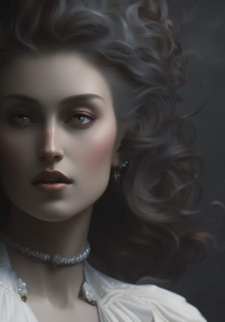 Szelanya, Hungarian Wind Goddess Portrait in Digital Art