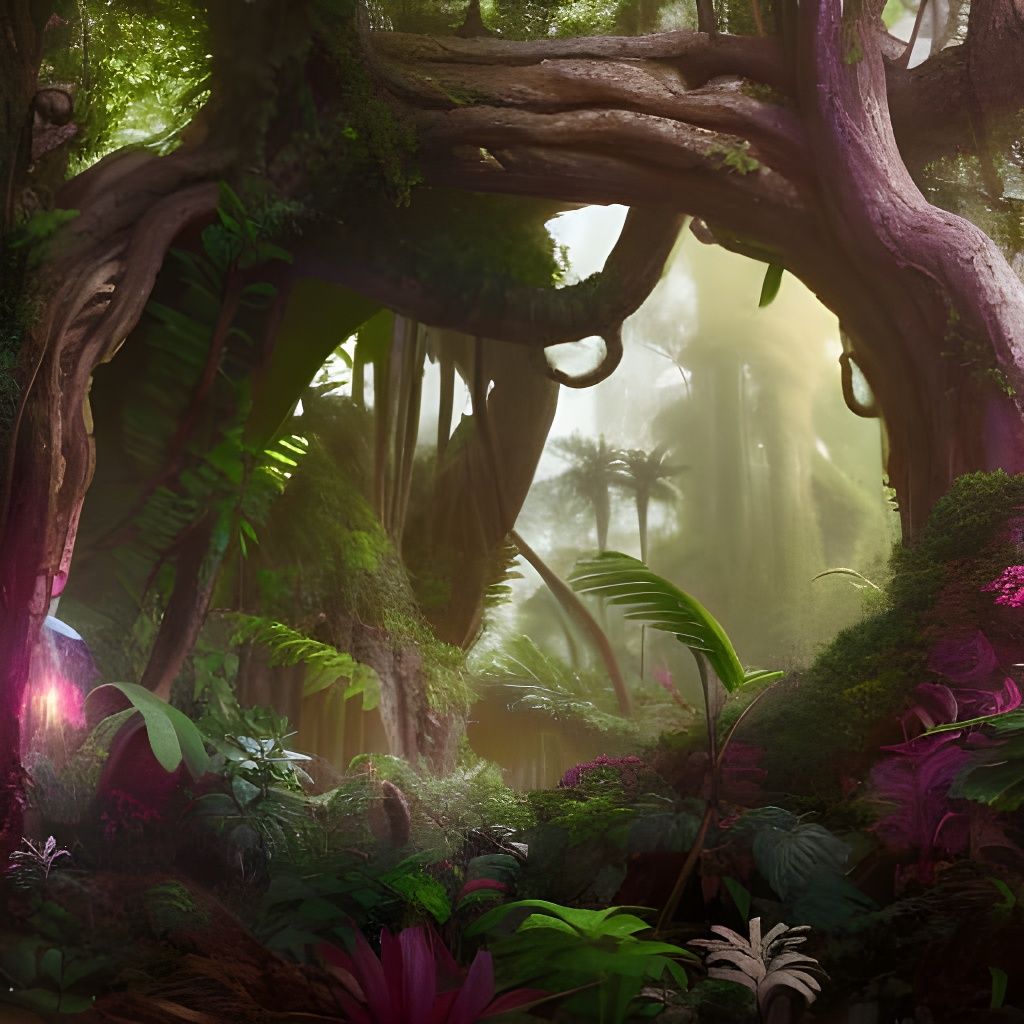 Lush Jungle Portal in Hyperrealistic Style