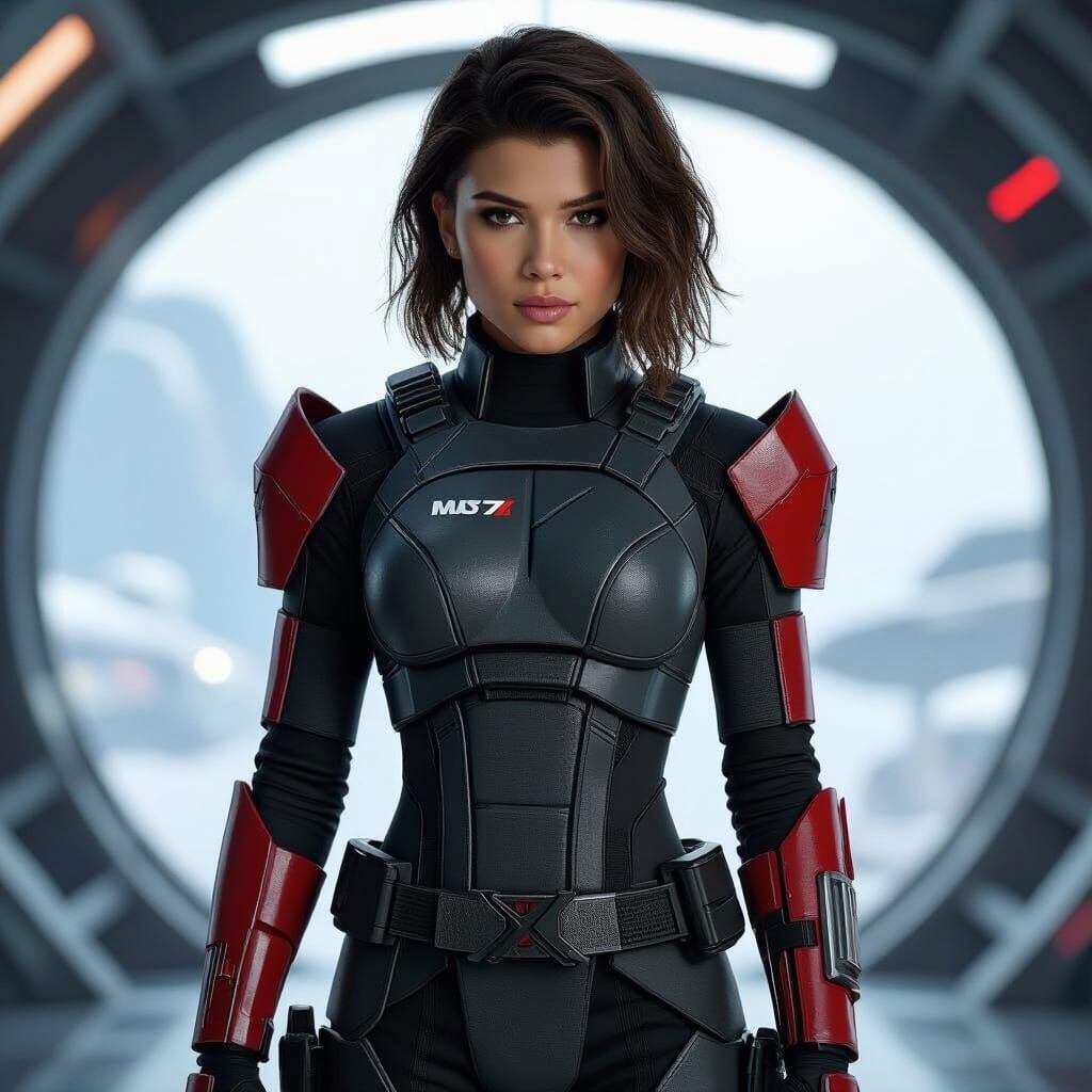 Zendaya as Commander Shepard in N7 Armor
