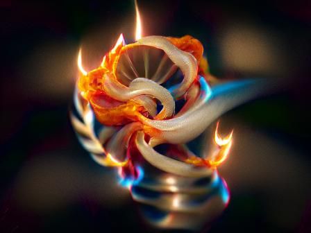 High Resolution Spiraling Flame Image