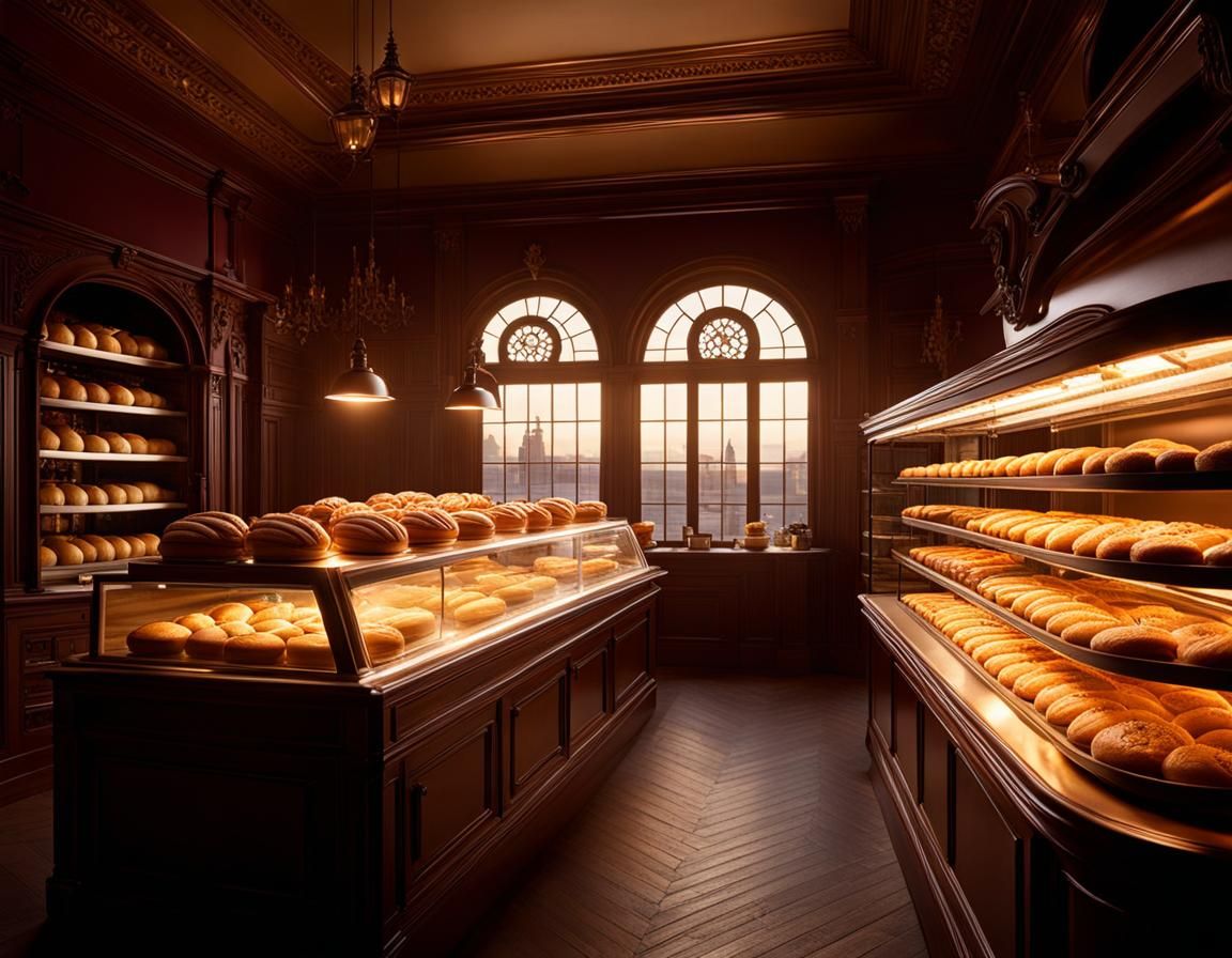 Victorian Bakery Interior at Magic Hour