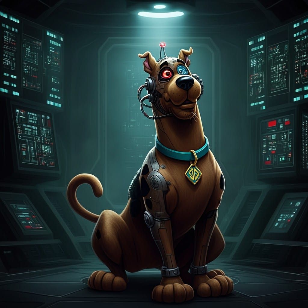 Cybernetic Scooby Doo Borg Drone in Giger Style