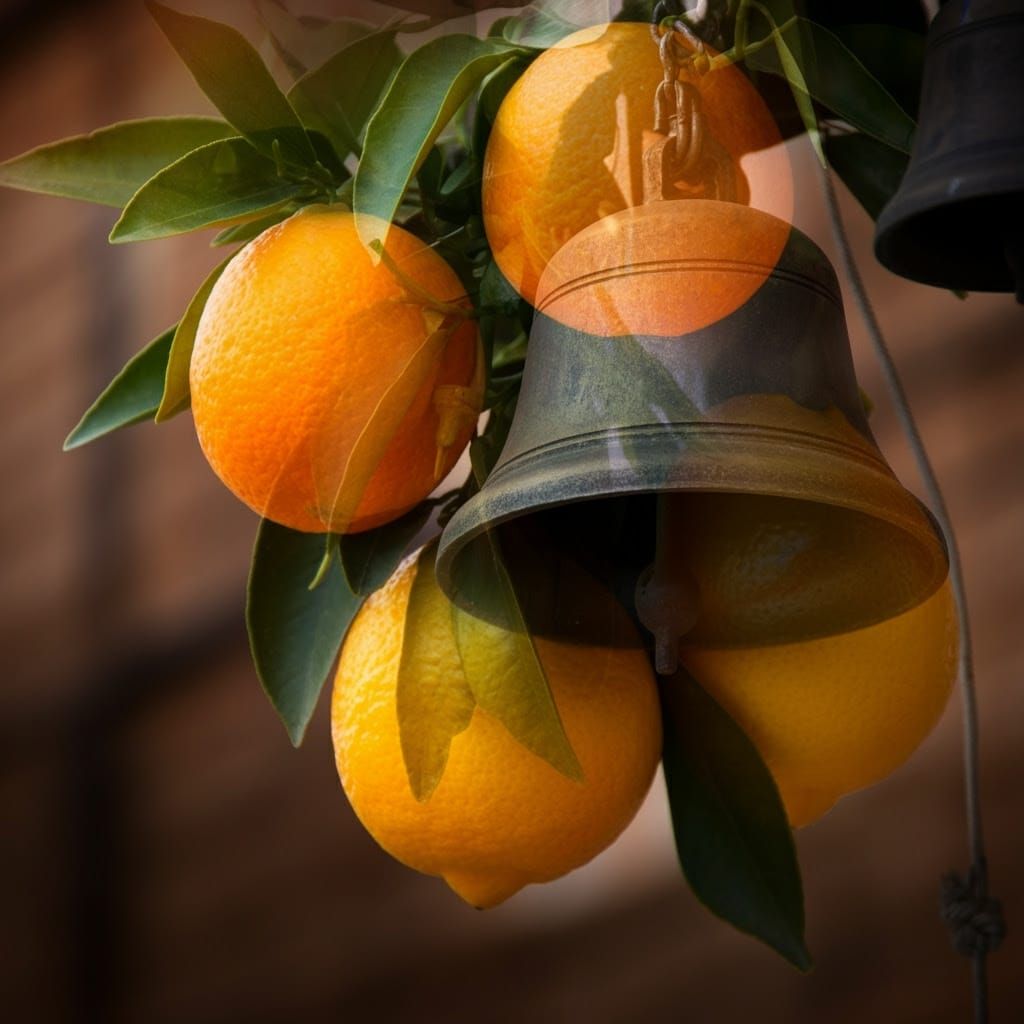 Oranges and Lemons Double Exposure Silhouette Art