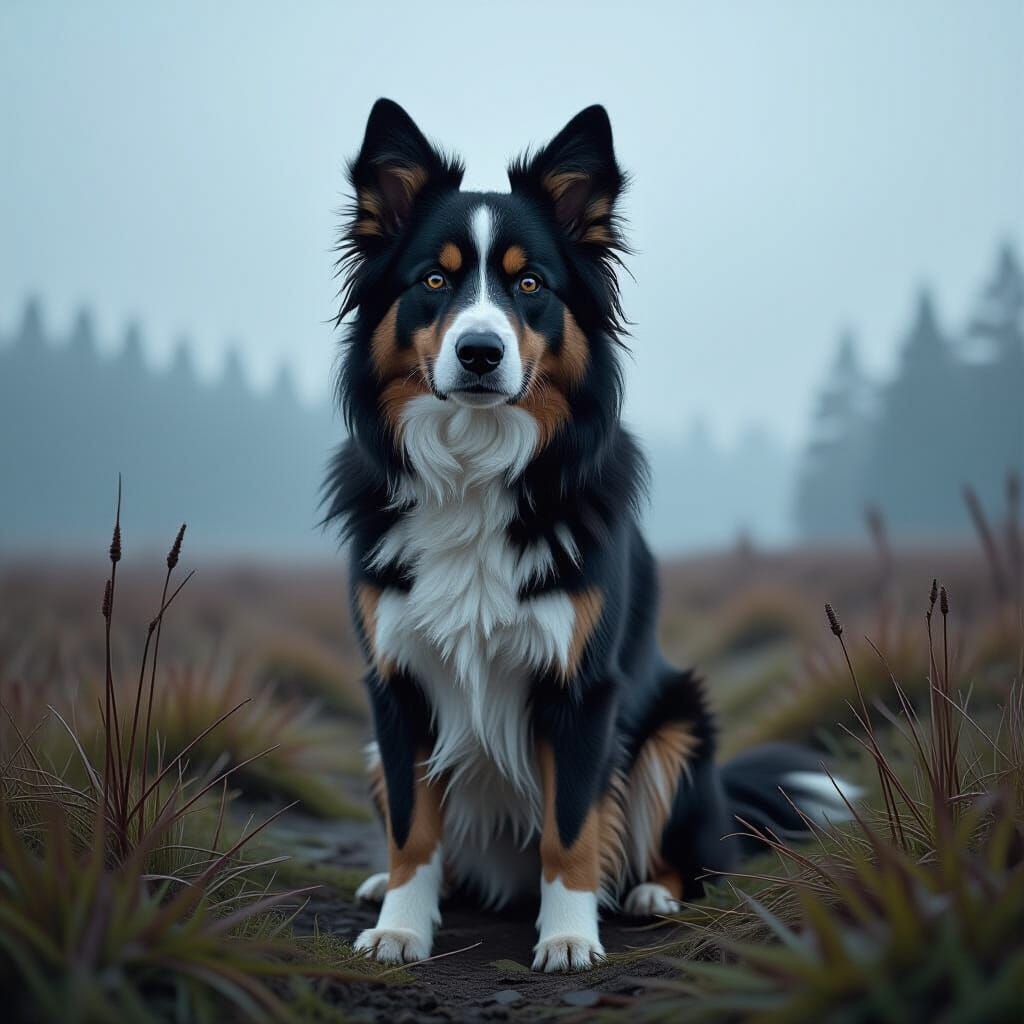 Hyperrealistic Dog in Cinematic HDR Scene