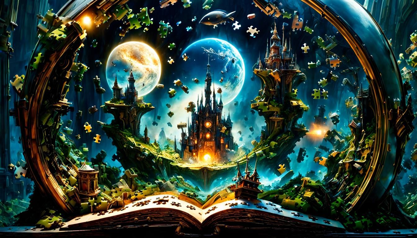 Chaotic Miniature Puzzle World: Detailed Masterpiece