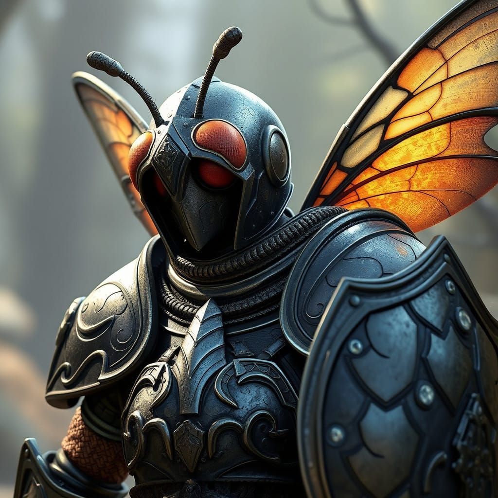 Ethereal Medieval Knight with Butterfly Wings