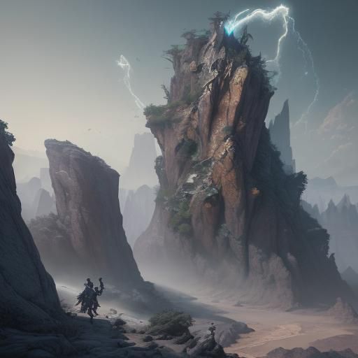 Rock Paper Scissors in Detailed Matte Painting