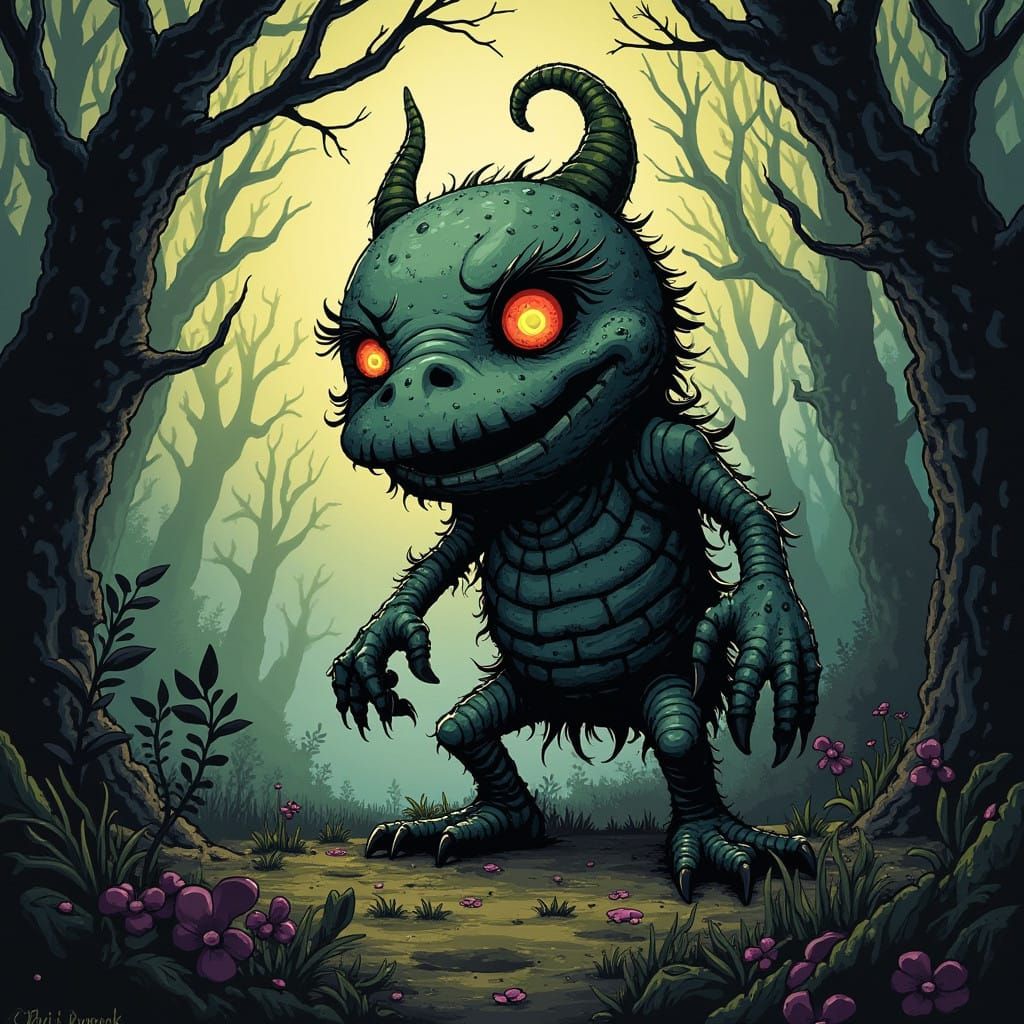 Dark Fantasy World in Grim Artistic Style