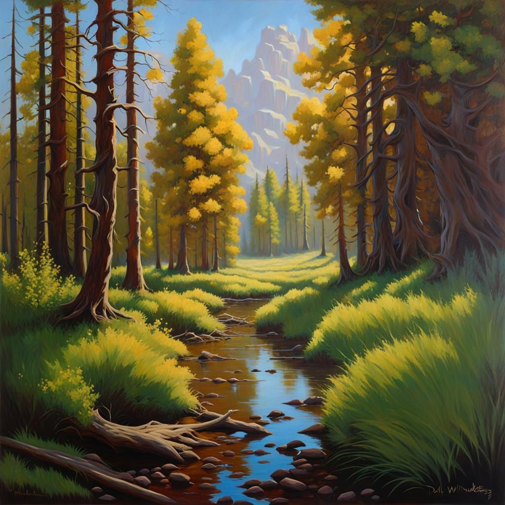 Eldritch Forest Landscape as Soft Painting