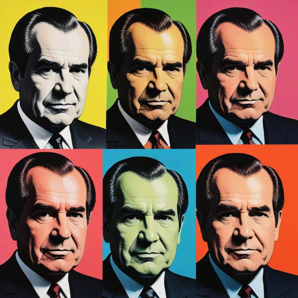 Andy Warhol Inspired Pop Art of Richard Nixon