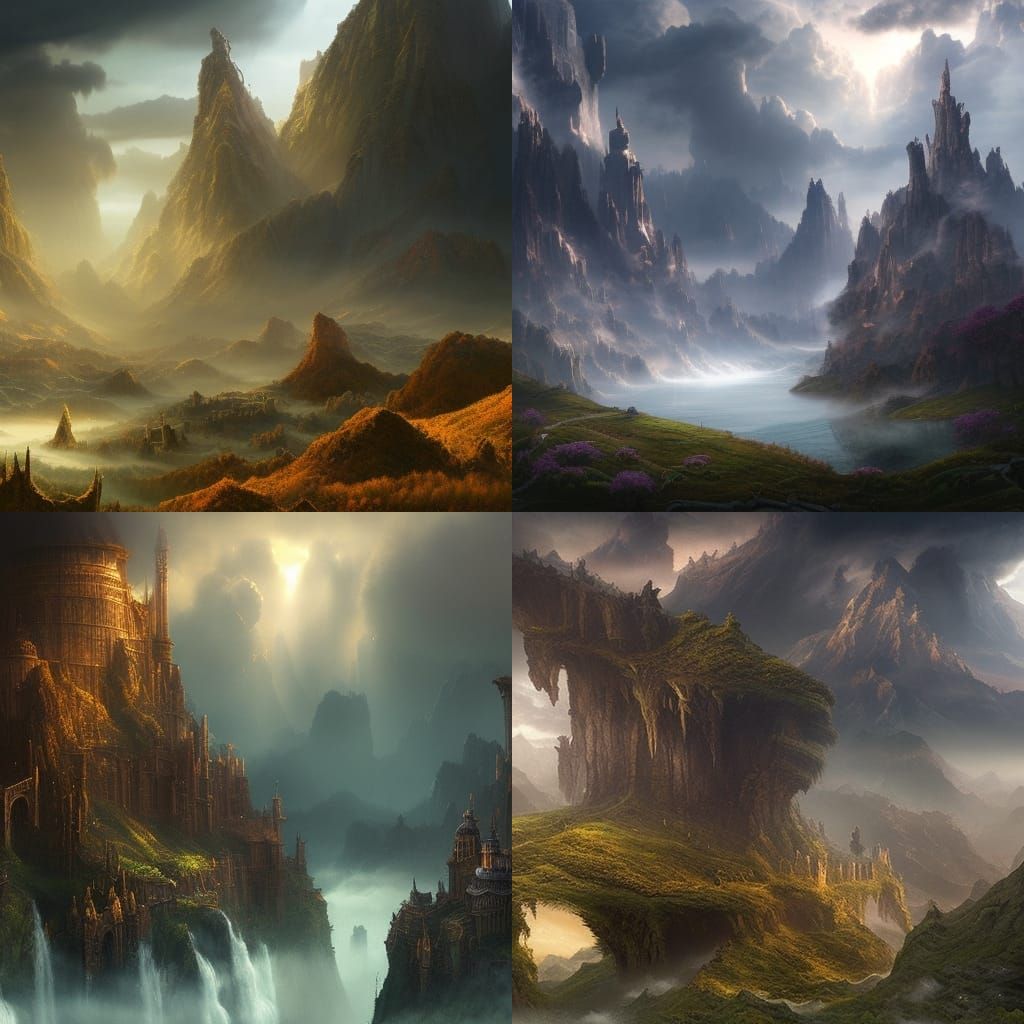 Epic High Fantasy Landscape in Digital Matte Painting