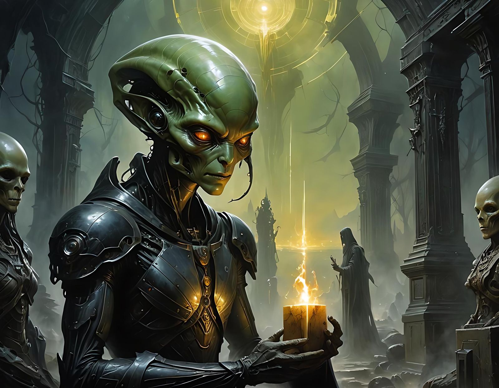 Eerie Alien Graveyard Fantasy Art