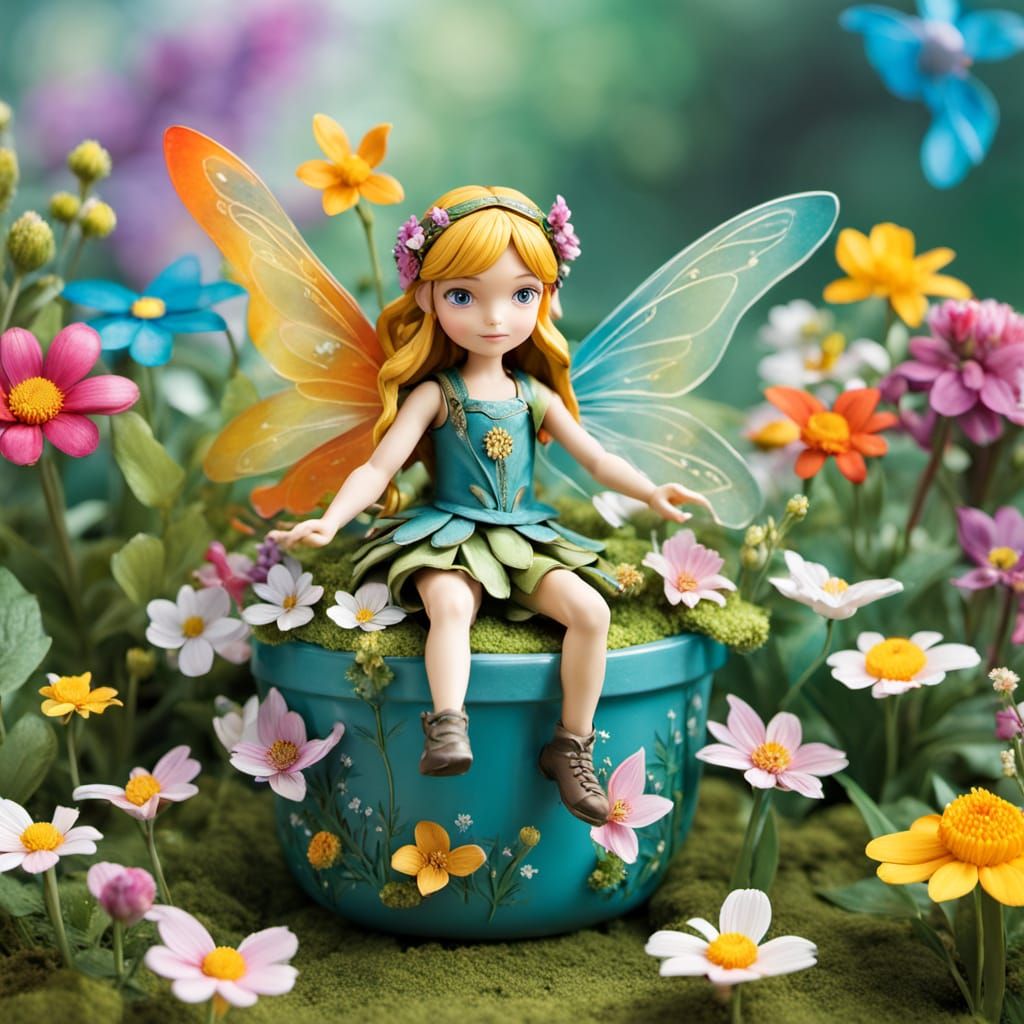 Enchanting Spring Fairy Box Art in Vibrant Color