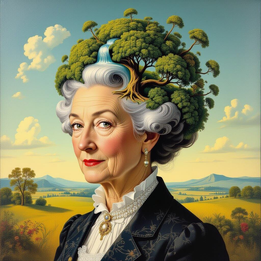 Entwife Portrait as Surrealist Oil Painting