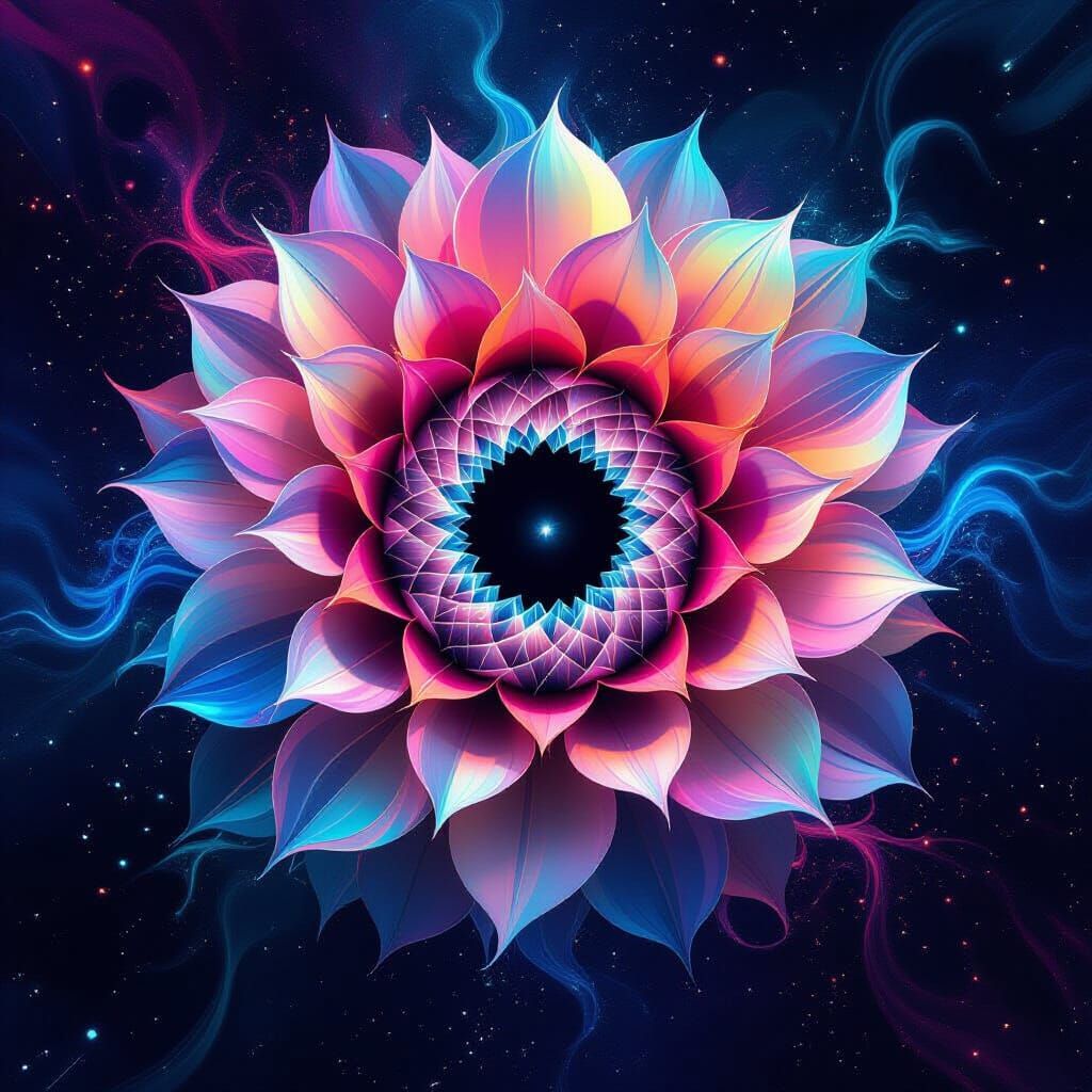 Cosmic Flower Megastructure Harnessing Black Hole Energy