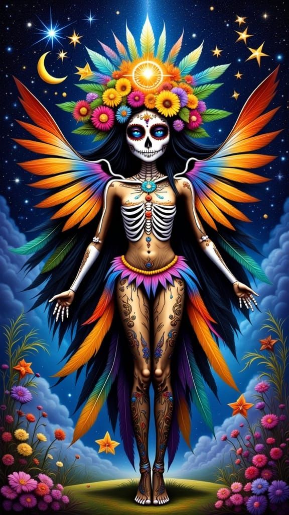 Sugar Skull Fairy as The Star Tarot Card