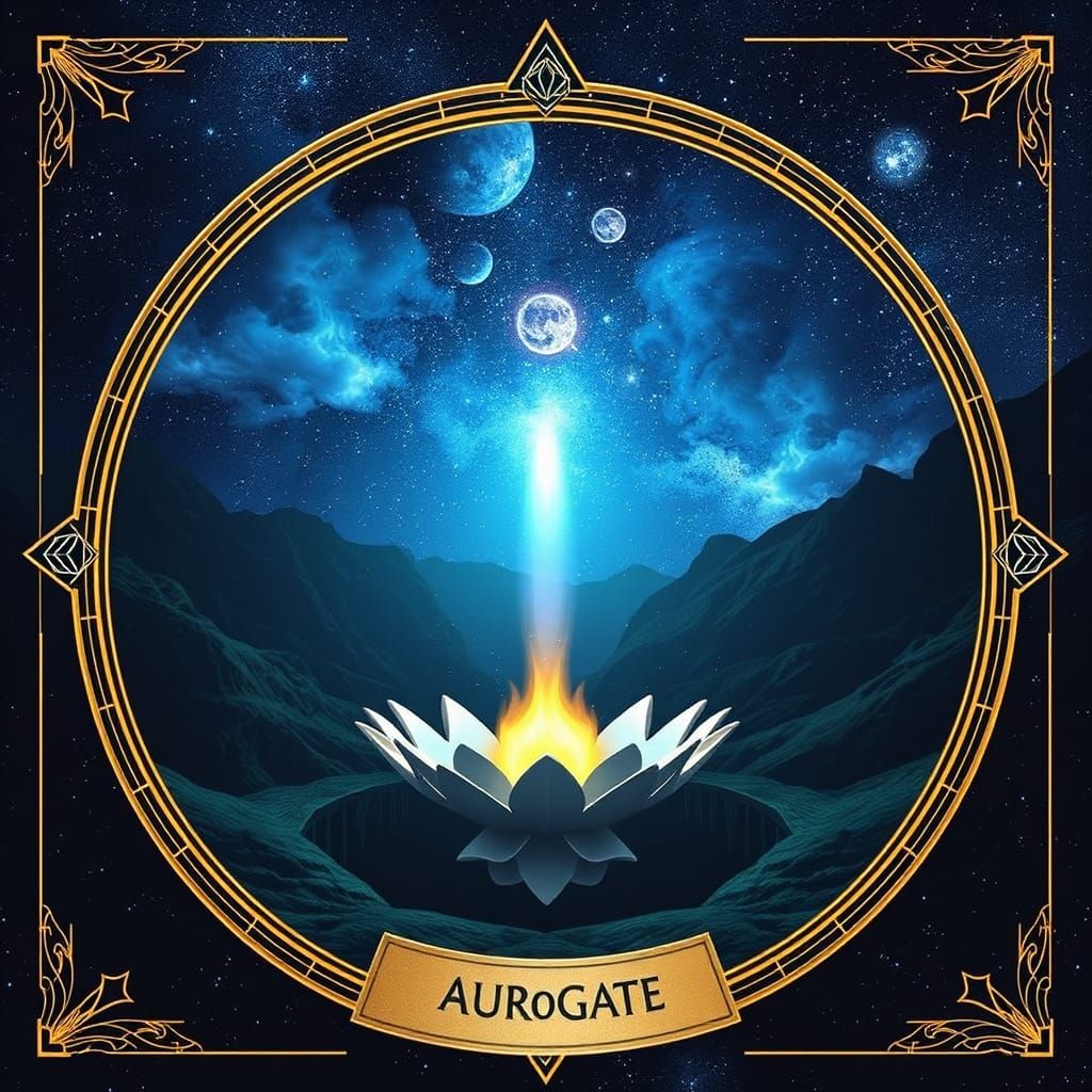 Cosmic Portal Opens with Rabbit and Playing Cards