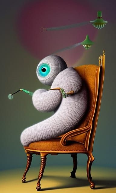 Whimsical Eyeball Monster Knitting Eyelashes