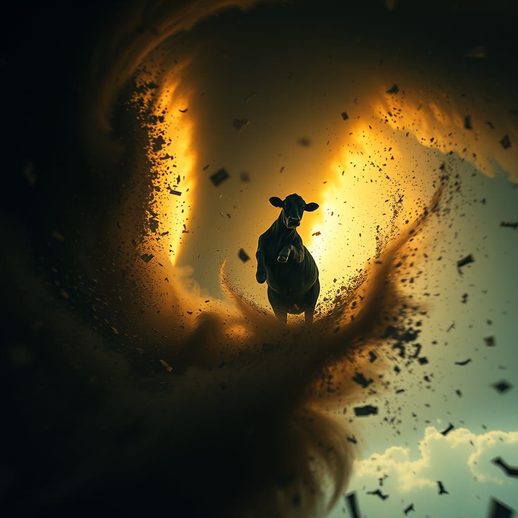 Tornado's Debris Eye in Cinematic Film Aesthetic