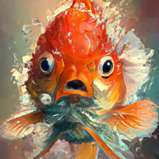 Hyperdetailed Goldfish Portrait in Art Nouveau Style
